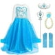 thumbnail image 2 of Vestidos de Elsa para niñas, ropa de Cosplay para niños, Vestido de princesa Anna, Vestido de reina de la nieve, Disfraces para niños, fiesta de cumpleaños, Rapunzel Fivean unisex, 2 of 2