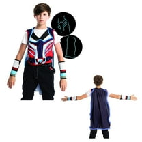Child LED Light Up Stick Figure Costume, Robe Cape Cloak for Halloween Party (S)