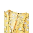 thumbnail image 3 of Daeful Robes Midi Manches Courtes Longue Robe Imprimé Floral Été Plage Robe d'Été Dames Décontractée Bohème Col en V Jaune m, 3 of 8