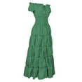 thumbnail image 3 of Oksale Womens Medieval Off The Shoulder Dresses Renaissance Smocker Dresses Vintage Puff Sleeve Dress Elegant Corset Long Dress for Party Green, 3 of 6