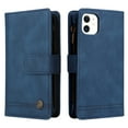 thumbnail image 2 of Mantto iPhone 11 Cover, Wallet Card Slot Crossbody/Shoulder Strap + Wristlet Strap Magnetic Flip Premium PU Leather Zipper Pocket With Kickstand For Apple iPhone 11,
Blue, 2 of 18