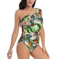 thumbnail image 3 of Haiem Vegan1 Women's One Piece Swimsuits Tummy Control One Shoulder Bathing Suits Ruffle Swimwear-Medium, 3 of 8