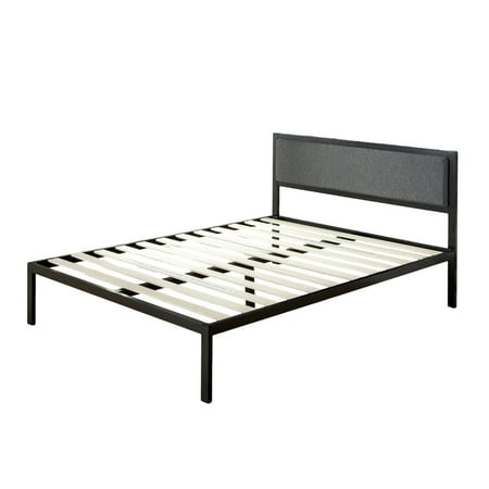 Viscologic Platform Metal Bed Frame With Upholstered Headboard Viscologic Platform Metal Bed Frame