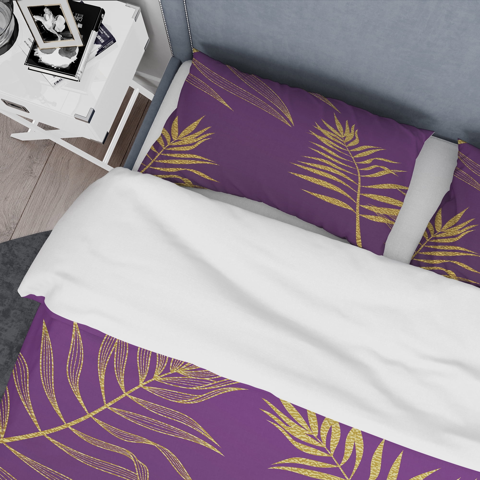 Designart 'Tropical Foliage V' Mid-Century Modern Duvet Cover Set