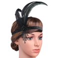 thumbnail image 4 of Pear Tocado de los años 20 para mujer, diadema decorativa de plumas de los años 20, accesorios para el cabello estilo flapper vintage de los años 20 para niñas, 4 of 5