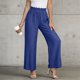 thumbnail image 2 of Pantalones de Cintura Alta de Pierna Ancha para Mujeres Trabajo Casual Pierna Ancha Recortada Viaje Senderismo Cintura Elástica con Bolsillos, 2 of 9
