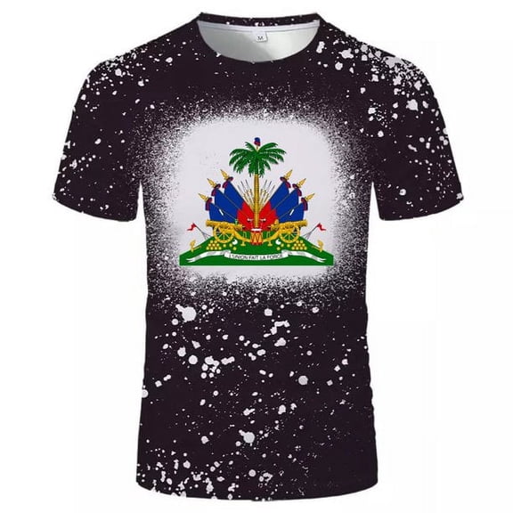 Haiti Flag T-shirt Bubble Unisex