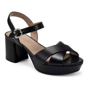Aerosoles Cosmos Women's Leather Platform Sandals Color: Black Leather Size: 10.5