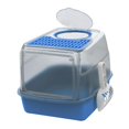 thumbnail image 3 of Cajas de arena para gatos con capucha, bandeja de arena para gatos, salida superior espaciosa grande y entrada frontal, inodoro para gatos pequeños, Azul Yinane Bandeja de arena para gatos, 3 of 8
