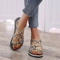 thumbnail image 2 of OAVQHLG3B Summer Ladies Flip-Flops Flat Heel Bohemian Roman Sandals Casual Flip Flops Women's Shoes, 2 of 8