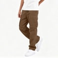 thumbnail image 5 of Efsteb 5-15 Years School Uniform Pants for Boys Cotton Baggy Drawstring Cargo Pant Elastic Waist Straight Leg Joggers Teen Back to School Trousers, Sports Outdoor ,Hiking Pants with Pockets, 5 of 8