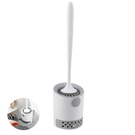 Toilet Brush and Holder Silicone Toilet Bowl Brush Bathroom Cleaning ...