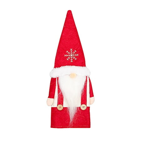

Decorate Christmas Faceless Doll Red Wine Bottle Set Santa Wine Bag Restaurant Holiday Dress