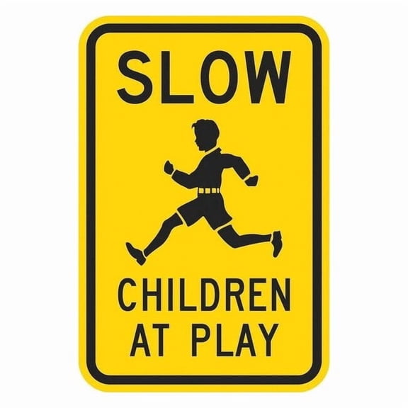 Lyle Children at Play Traffic Sign,18" x 12" T1-1025-HI_12x18