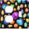 thumbnail image 4 of Metal Light Switch Plate Cover Colorful Multi-Shape Jewels DIA002, 4 of 13