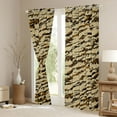 thumbnail image 3 of Homewish Abstract Cow Pattern Blackout Curtains Set of 2 (52x84 Each),Vintage Camouflage Window Curtains,Brown Beige Curtains and Drapes For Girls Teens,Microfiber Bedroom Decor, 3 of 6