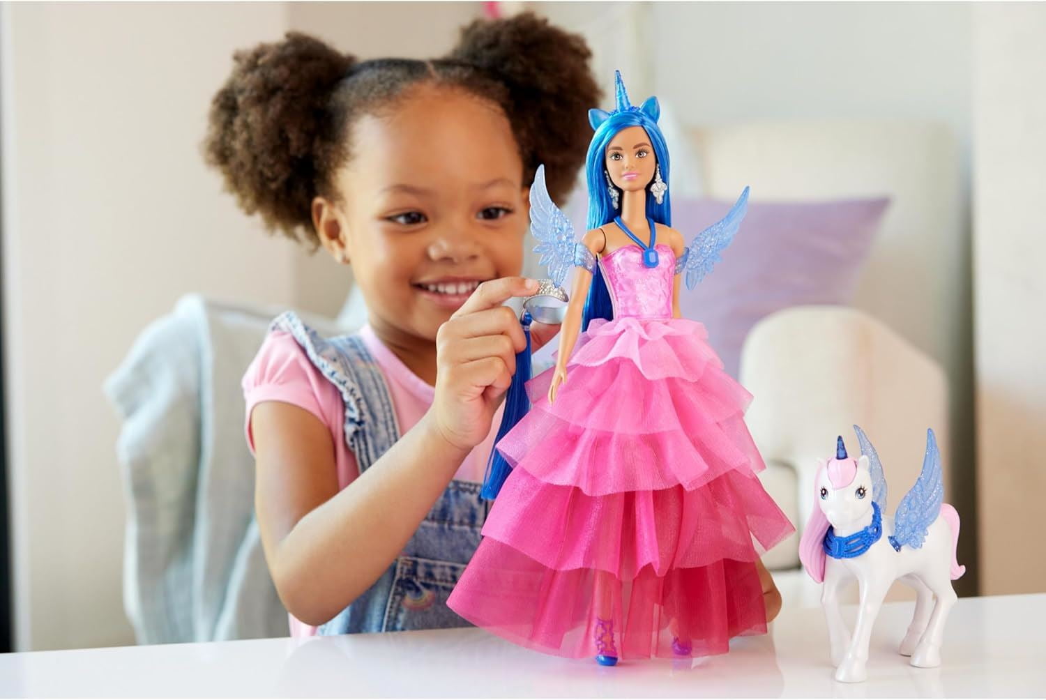 Mattel Barbie 65 Barbie Doll with Alicorn, Blue/Pink