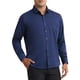 thumbnail image 4 of CAMISAS DE VESTIR PARA HOMBRES INSPIRE CHIC, SÓLIDAS, DE MANGA LARGA, AJUSTE REGULAR, FORMAL, DE NEGOCIOS, CON BOTONES, FORMAL, AZUL MARINO, 4 of 5