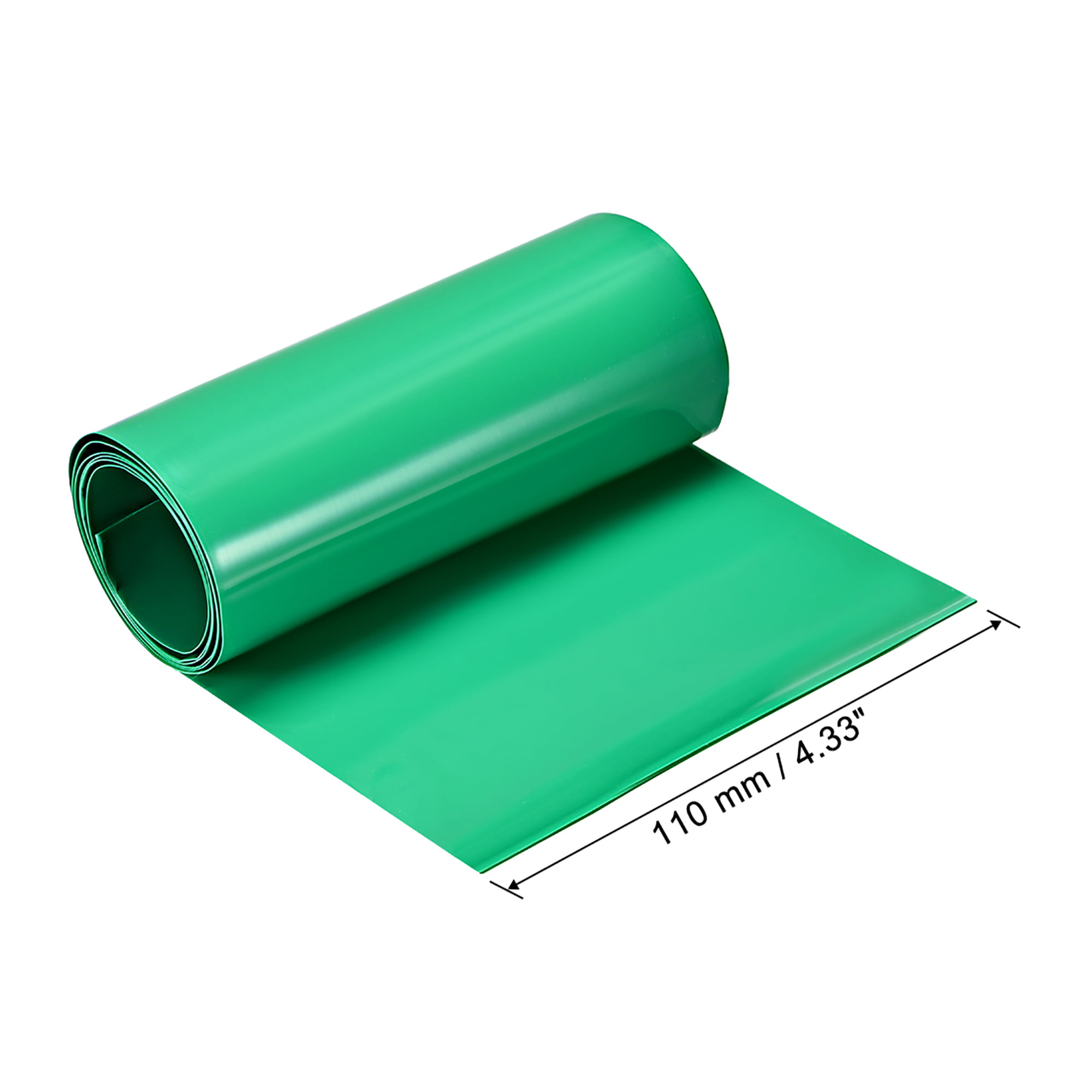 PVC Heat Shrink Tube 110mm Flat Width Wrap for Dual Layer 18650 1 Meter Green 