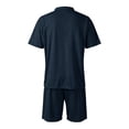 thumbnail image 7 of CIENVNSTG Mens Sets 2 Piece Outfits Polo Shirt Short Sleeve Beach Shorts Set Summer Loose Streetwear Sport Basic Fashion Clothing Set Blue S, 7 of 7
