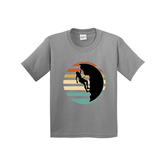 Inktastic Rock Climbing Mountain Climber Silhouette Youth T-Shirt