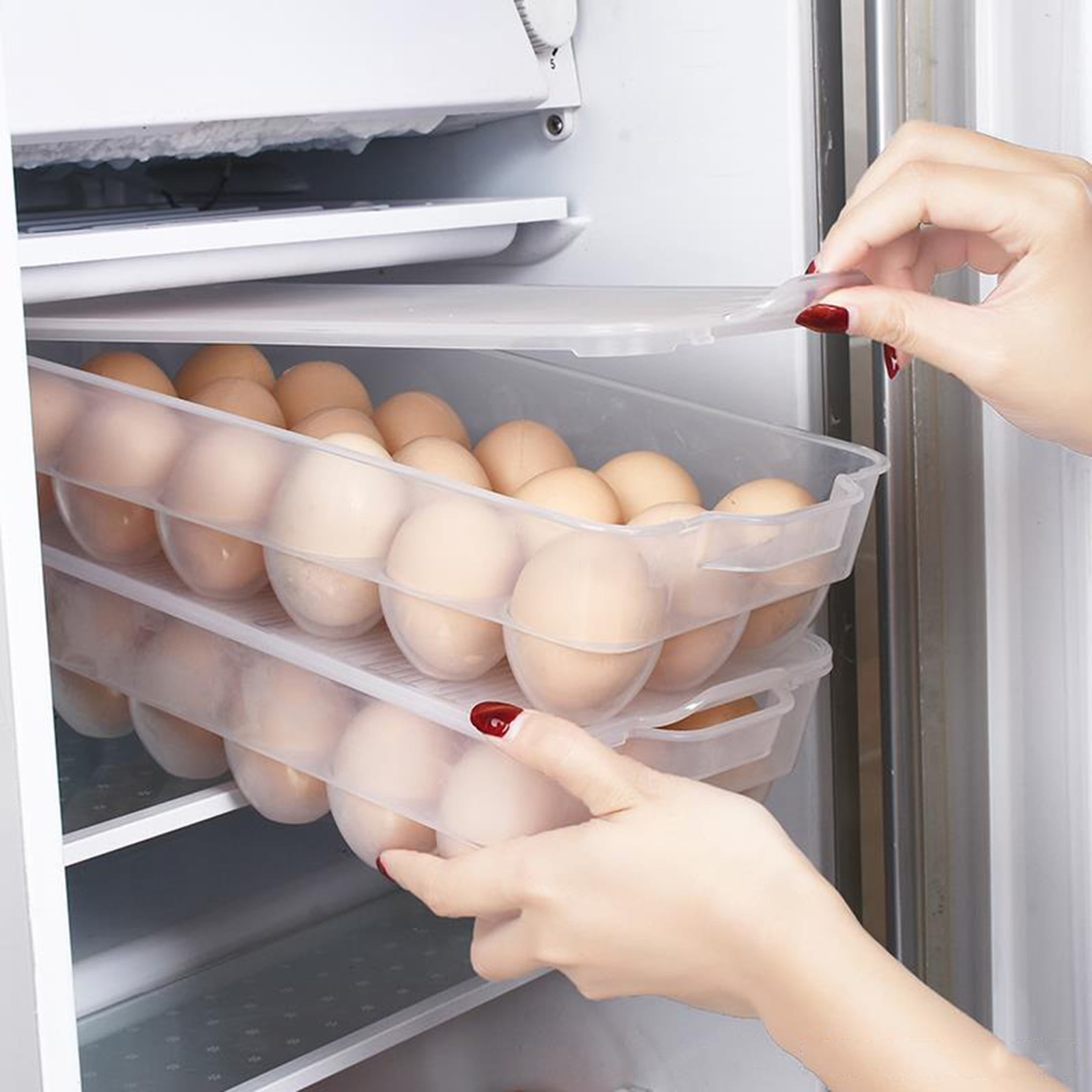 VerPetridure Eggs Holder Eggs Storage Box for Refrigerator with Handle