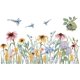 thumbnail image 5 of Pegatinas de pared de flores de margaritas, pegatinas de pared de pájaros con hojas verdes, sala de estar, dormitorio, sofá, TV, Fondo de Arte de la pared Decoración, murales JAMW Sencillez, 5 of 5