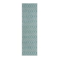 thumbnail image 2 of Unique Loom Outdoor Trellis Collection Area Rug - Gitter (2' 11" x 10' Runner Light Aqua/Ivory), 2 of 6