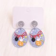 thumbnail image 4 of LYMAYTER Colorful Bunny Flower Pattern Earrings 1 Pair Easter Egg Earrings - Colorful, Bunny Pattern, 4 of 7