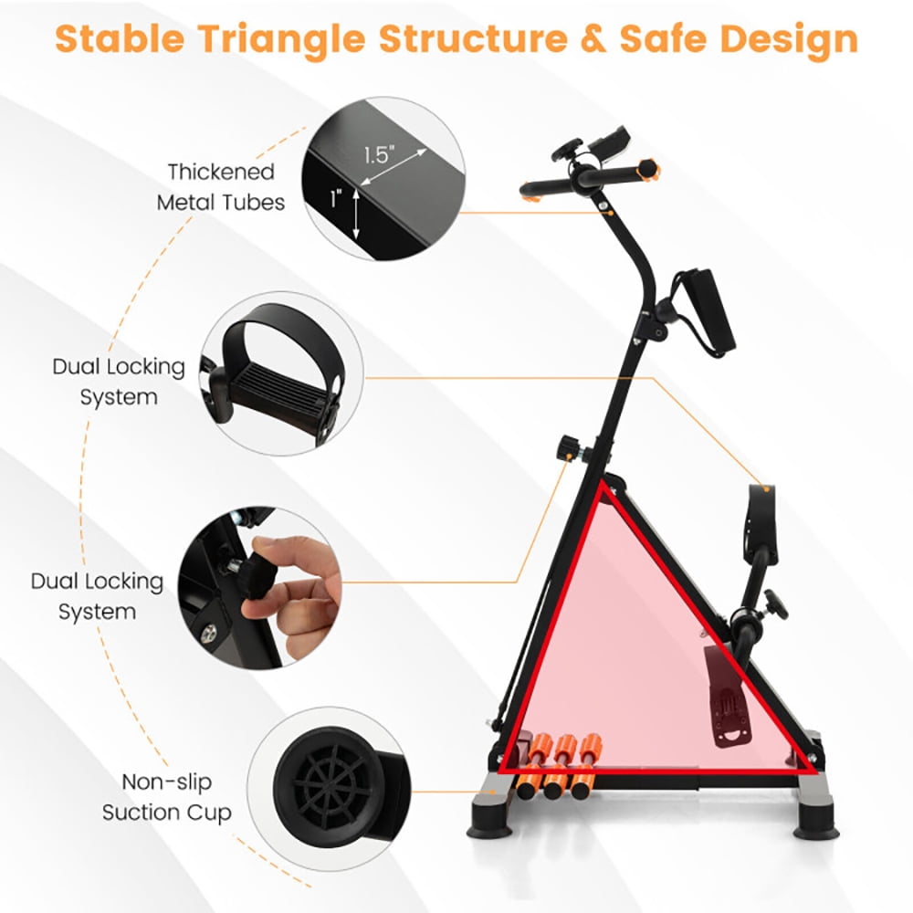 Topcobe Adjustable LCD Pedal Exercise Bike with Massage, Mini Exercise Bike for Arms and Legs Workout, Yellow