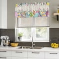 thumbnail image 4 of Vintage Easter Curtain Valances for Windows, Kitchen Valance Window Treatments Panel 2 Pack, Colorful Floral Eggs Bunny Rustic Rod Pocket Short Curtains for Bathroom Bedroom 60 x 18 Inch, 4 of 8