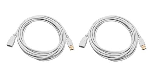 4 Pack USB 2.0 A Male to A Female Extension 28/24AWG Cable Gold Plated White 10 Feet