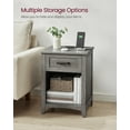 thumbnail image 4 of LIRY 2-Piece Farmhouse Nightstand Set with USB Charging Station, Drawer & Open Shelf, Bedside Table for Home Decor, Misty Gray, 4 of 8