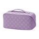 thumbnail image 1 of Bolsa de maquillaje y neceser multifunción de gran capacidad con diseño a cuadros en piel, 1 of 4