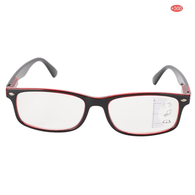 Gafas de lectura multifocales para aliviar la fatiga visual retro, gafas para presbicia contra rayos azules (+250 rojo)