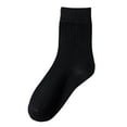 thumbnail image 2 of IDALL Socks for Women,Crew Socks Solid Color Vertical Strip Socks Mid Tube Socks Classic Casual Comfort Cotton Socks Ankle Socks,Cotton Socks Black, 2 of 3