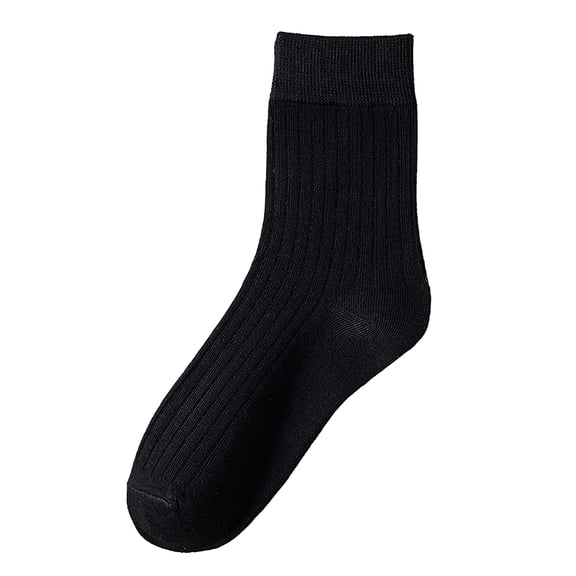Jamsmile Women Crew Socks Solid Color Strip Print Socks Classic Casual Comfort Lightweight Cotton Socks
