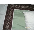 thumbnail image 3 of 11-Pc Southwest Square Diamond Border Embroidery Comforter curtain Set Queen Sage Green Beige Brown, 3 of 4