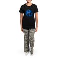 thumbnail image 4 of CafePress - Blue And Black Yin Yang Dragons Pajamas - Women's Short Sleeve Print T-Shirt and Pants Dark Cotton Pajama Set, 4 of 7