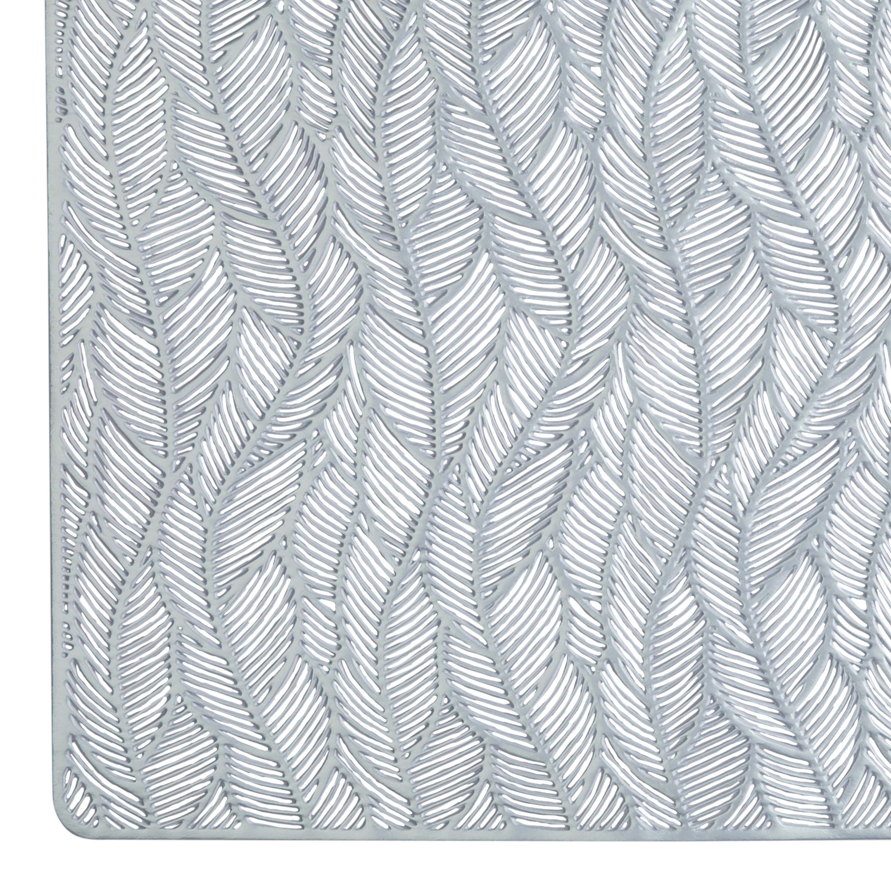 Home Details Set of Four Vine Laser Cut Table Place Mat, Silver