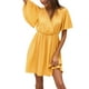 thumbnail image 1 of Sunloudy Vestido casual de manga corta para mujer, a la moda, estampado de puntos, cuello en V, cintura alta, vestido de gasa Sunloudy S M L XL, 1 of 8