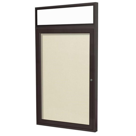 Ghent's Vinyl 36" x 24" 1 Door Enclosed Headliner Bulletin Board in Ivory
