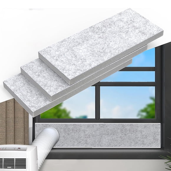Insulated Foam Panels For Portable AC Window Seal Kit Crafted For Indoor Use To Enhance Thermal Efficiency And Noise Reduction With Thick Durable Construction And Adjustable Fit