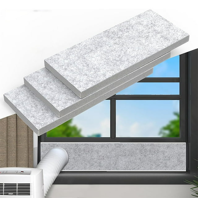 Panneaux en Mousse Isolée pour Kit de Joint de Fenêtre de Climatiseur Portable Durable Panneau Isolant Épais Panneaux de Joint de Fenêtre Réglables pour Sceller la Chaleur et Réduire le Bruit