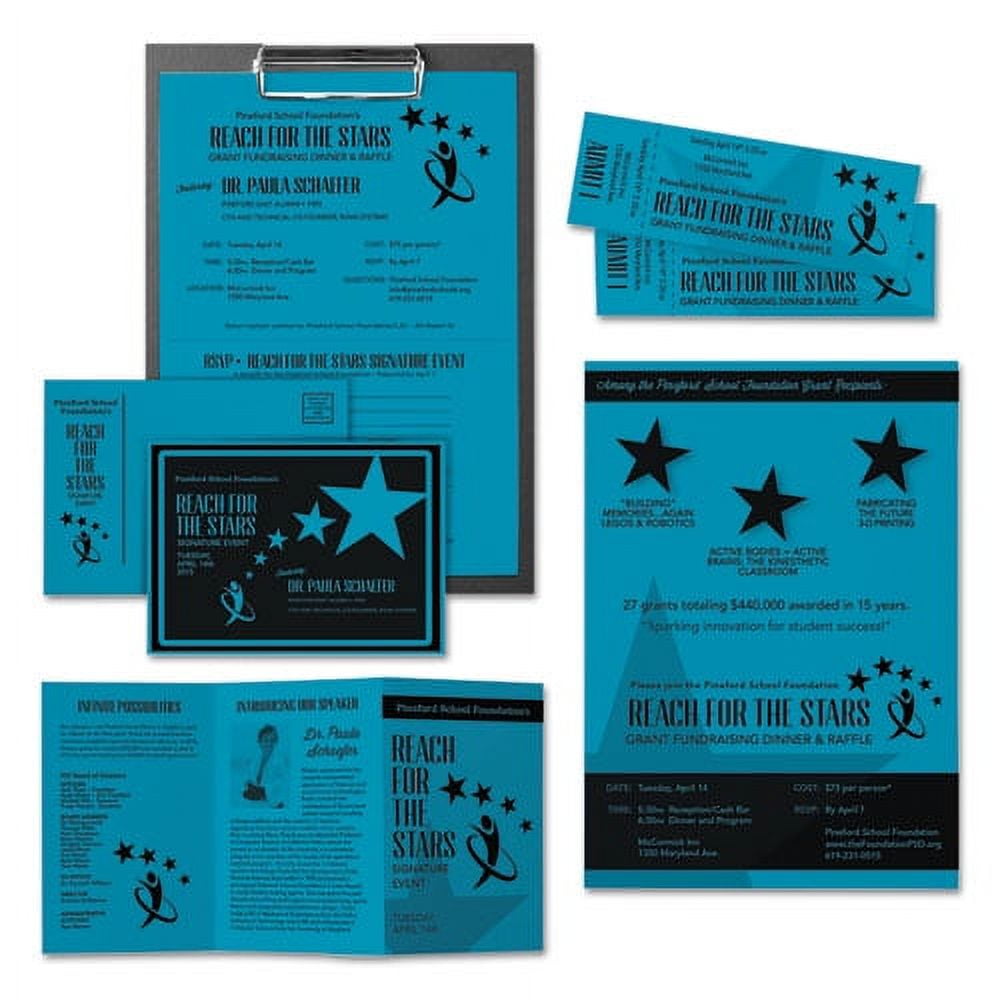 Color Cardstock, 65 Lb, 8.5 X 11, Celestial Blue, 250/pack | Bundle of 2 Packs