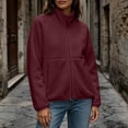 thumbnail image 6 of LUVDA Polar Fleece Zip Jacket for Women Raglan Sleeve High Neck Warm Winter Layer Top, 6 of 8