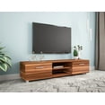 thumbnail image 4 of Walnut TV Stand for 70 Inch TV Stands, Media Console Entertainment Center Television Table, 2 Storage Cabinet with Open Shelves for Living Room Bedroom, 4 of 7