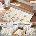 thumbnail image 5 of White Floral Entryway Rug 2'x3'&nbsp; Non Slip Front Door Mats, Spring Country Vintage Flower Leaf Plant Entrance Rugs Indoor Outdoor Carpet, Washable Floor Mats Small Area Rug for Bedroom Kitchen, 5 of 8