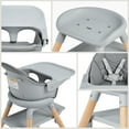 thumbnail image 2 of Babyomi Convertible High Chair for 2 Babies, 11-in-1 Wooden Booster with Double Easy-Clean Trays & PU Cushion,Gray, 2 of 8