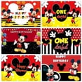 thumbnail image 4 of Disney dibujos animados Mickey Mouse niños feliz 1er cumpleaños fiesta fondo decoración Baby Shower fotografía Banner, 4 of 5